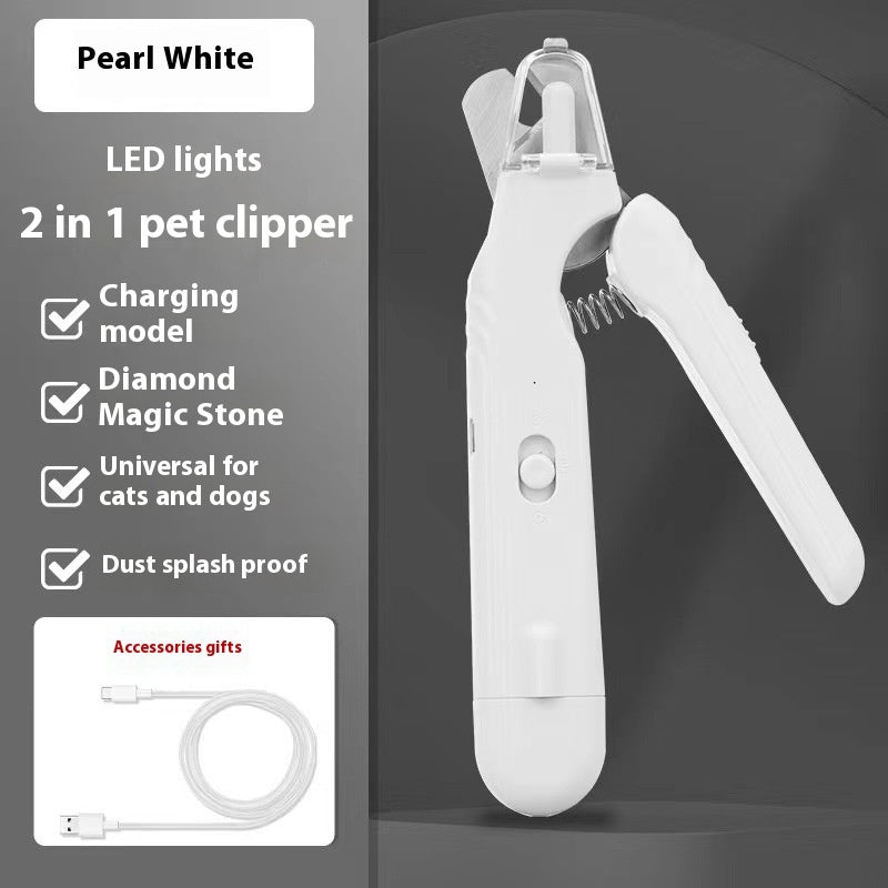 2-in-1 Pet Nail Clippers with LED Light