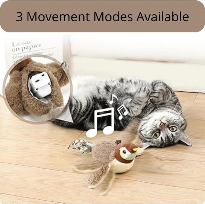 Flapping & Chirping Bird Toy for Indoor Cats