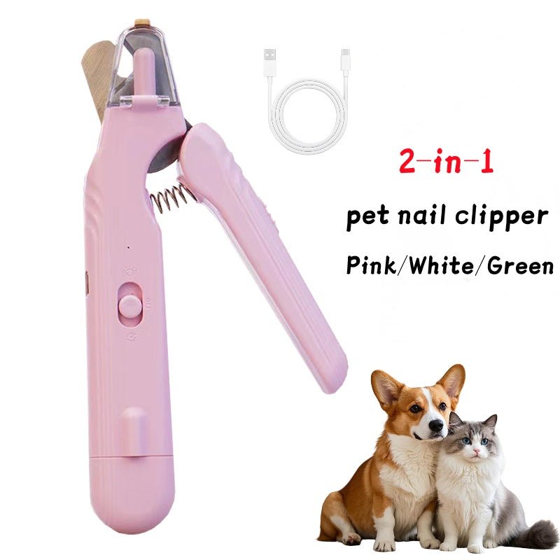 2 - in - 1 Pet Nail Clippers with LED Light - Mascotitas