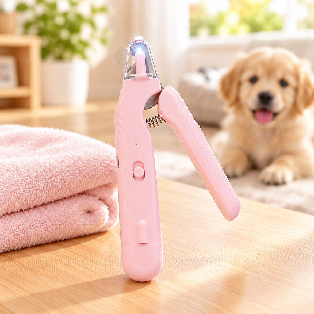 2-in-1 Pet Nail Clippers with LED Light