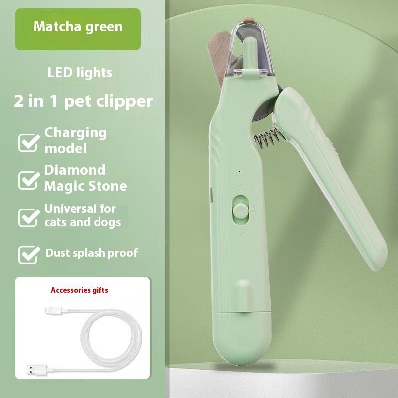 2 - in - 1 Pet Nail Clippers with LED Light - Mascotitas