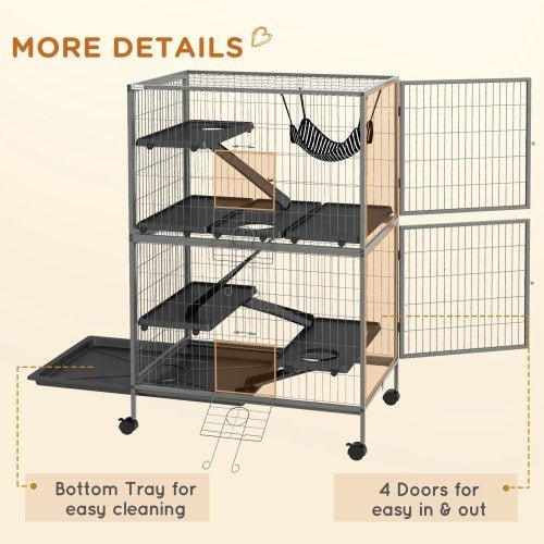 5 Tiers Of Small Animal Cages, Ferret Cages, Large Chinchilla Cages With Hammock Fittings And Heavy Duty Wires - Mascotitas
