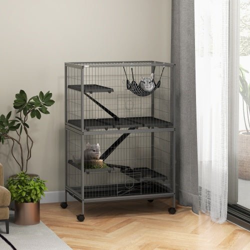 5 Tiers Of Small Animal Cages, Ferret Cages, Large Chinchilla Cages With Hammock Fittings And Heavy Duty Wires - Mascotitas