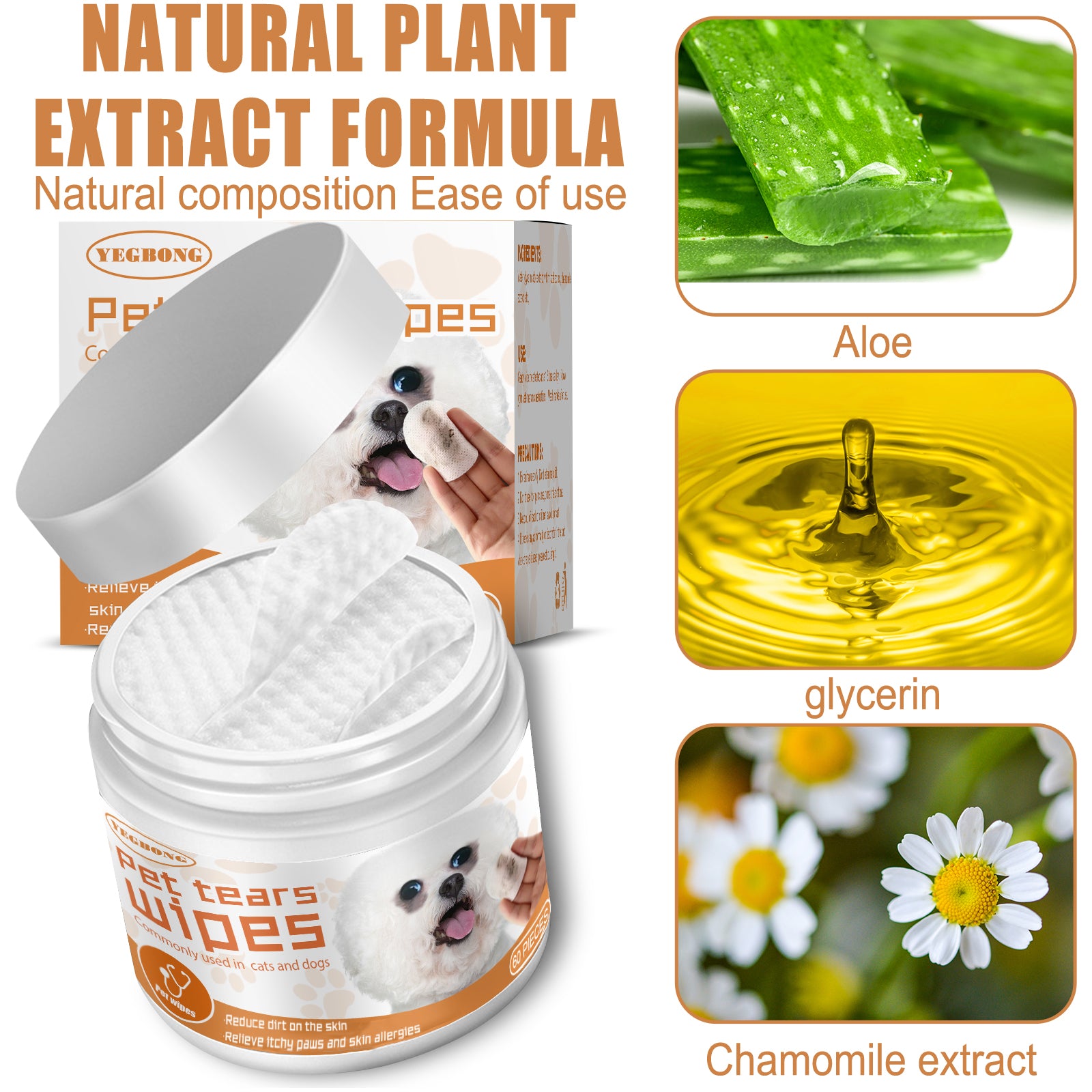 Pet Eye Cleaning Wipes — Tear Stain Remover