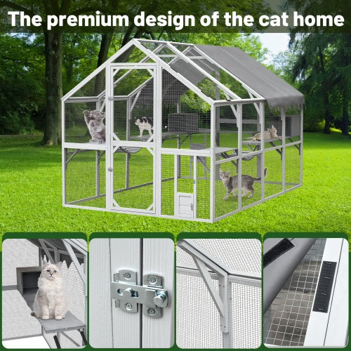 Outdoor Cat Room Cat Fence Kitten Play Fence With Platform