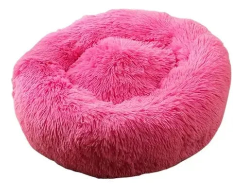 Round plush beds for small dogs and cats