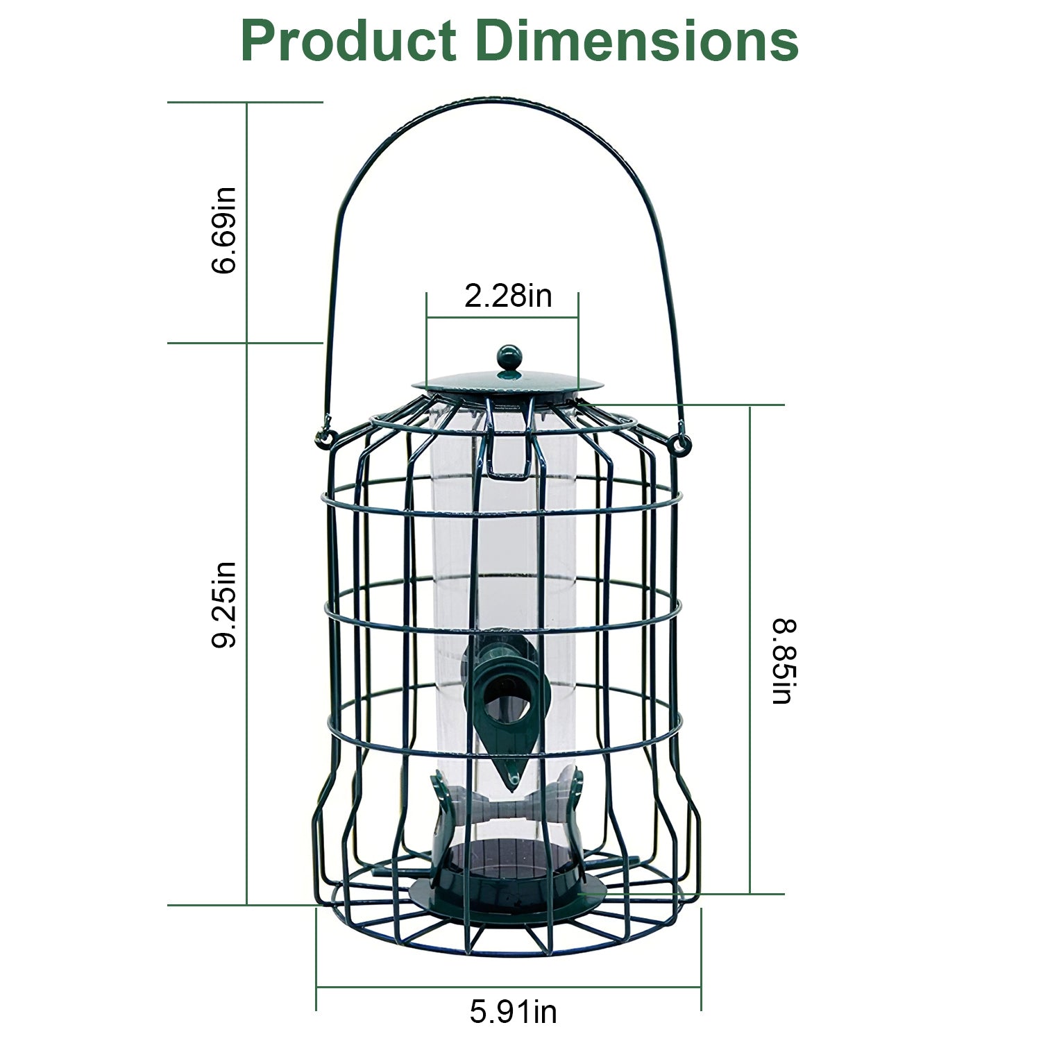 Outdoor Wild Bird Feeder Squirrel-Proof Chew-Proof Metal Hanging Seed Feeder