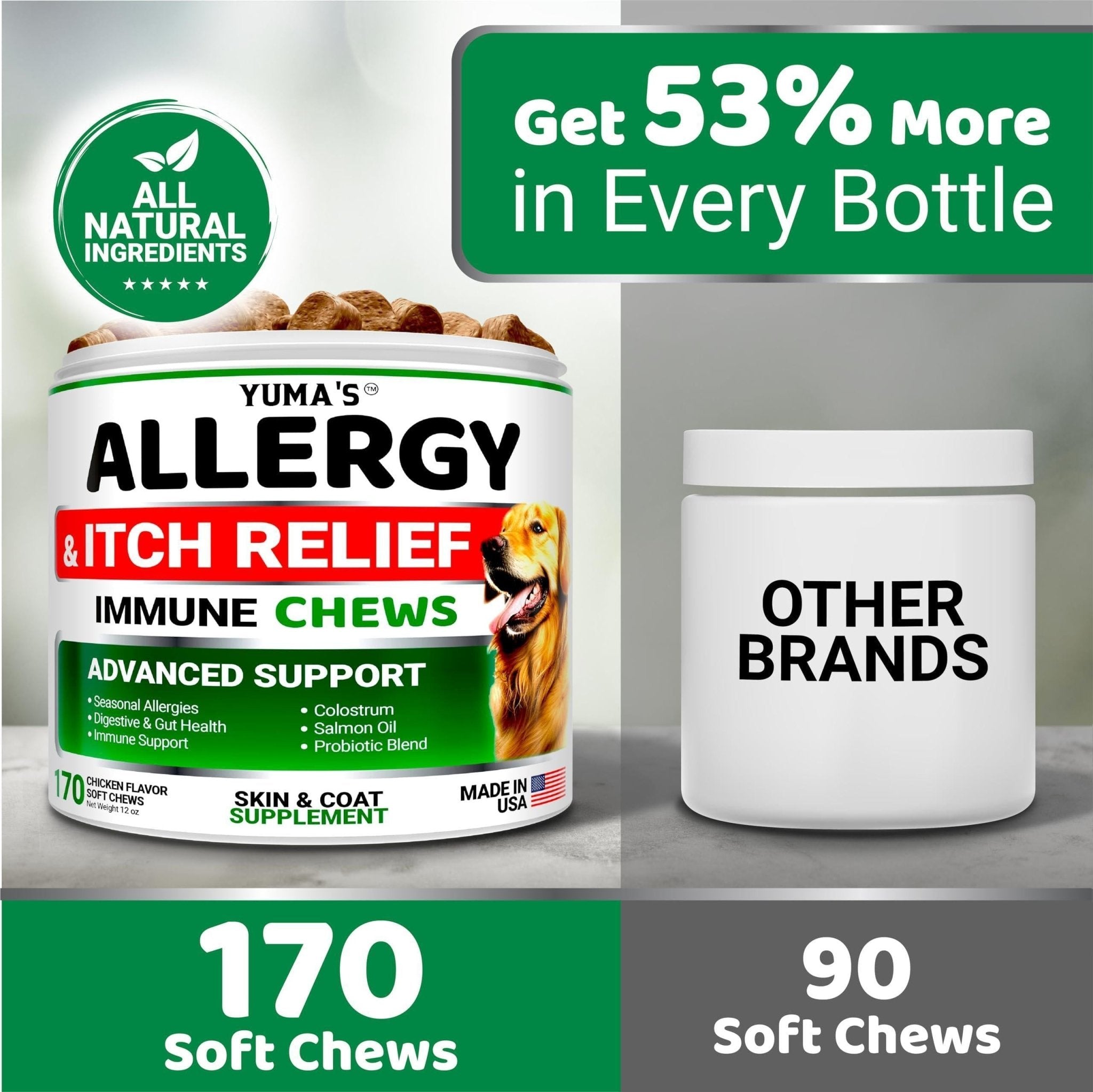 Allergy Relief Chews for Dogs — 170 Treats - Mascotitas