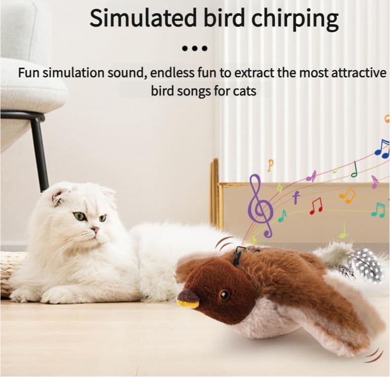 Flapping & Chirping Bird Toy for Indoor Cats