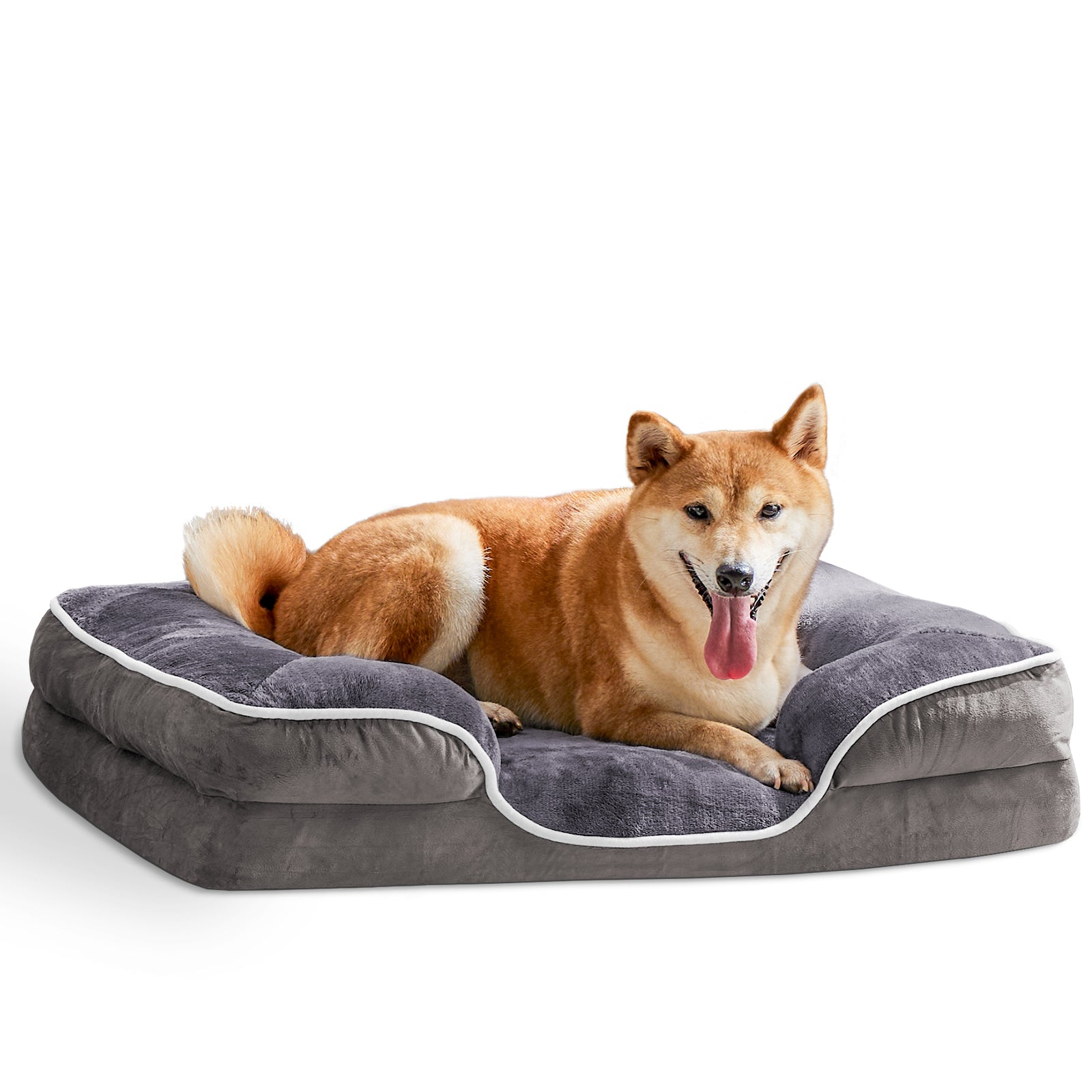 Memory Foam Pet Bed For Small  With Washable Removable Cover Non-Slip Base Waterproof Liner