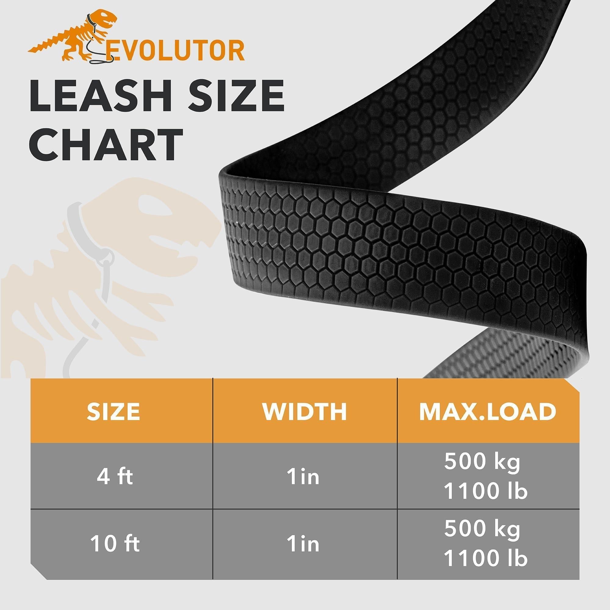 Black Extra Heavy Duty Dog Leash 4 Ft x 1 in for Large Medium and Small Dogs - Mascotitas