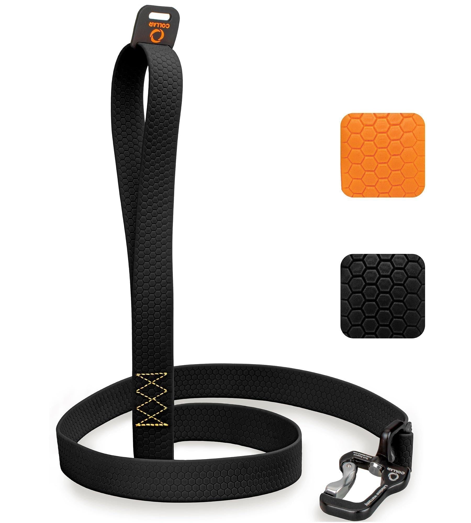 Black Extra Heavy Duty Dog Leash 4 Ft x 1 in for Large Medium and Small Dogs - Mascotitas