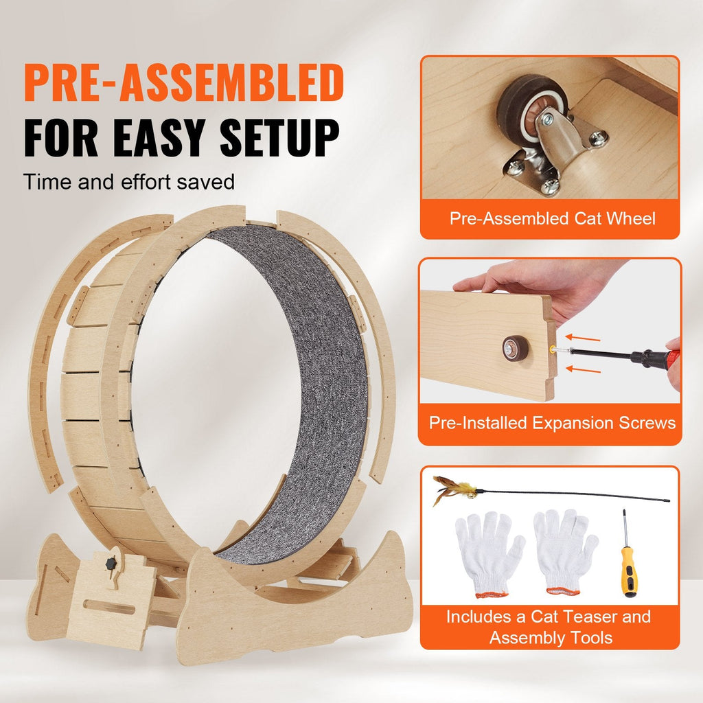 Cat Exercise Wheel Large Cat Treadmill Wheel For Indoor Cats 35.8 Inch - Mascotitas