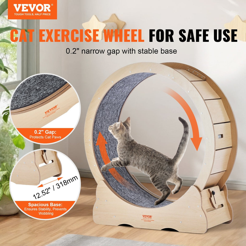 Cat Exercise Wheel Large Cat Treadmill Wheel For Indoor Cats 35.8 Inch - Mascotitas