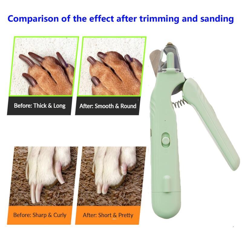 2-in-1 Pet Nail Clippers with LED Light