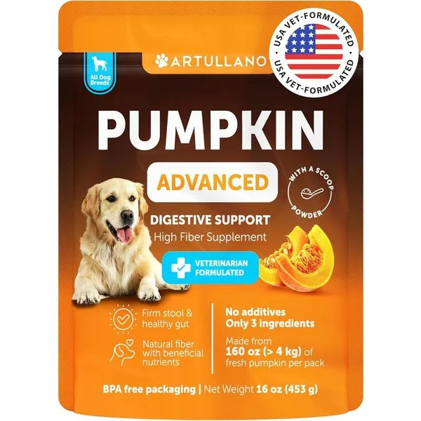 Pumpkin Powder For Dogs . Fiber Supplement For Firm Stool Poop Anti Diarrhea Gas Relief Made In USA