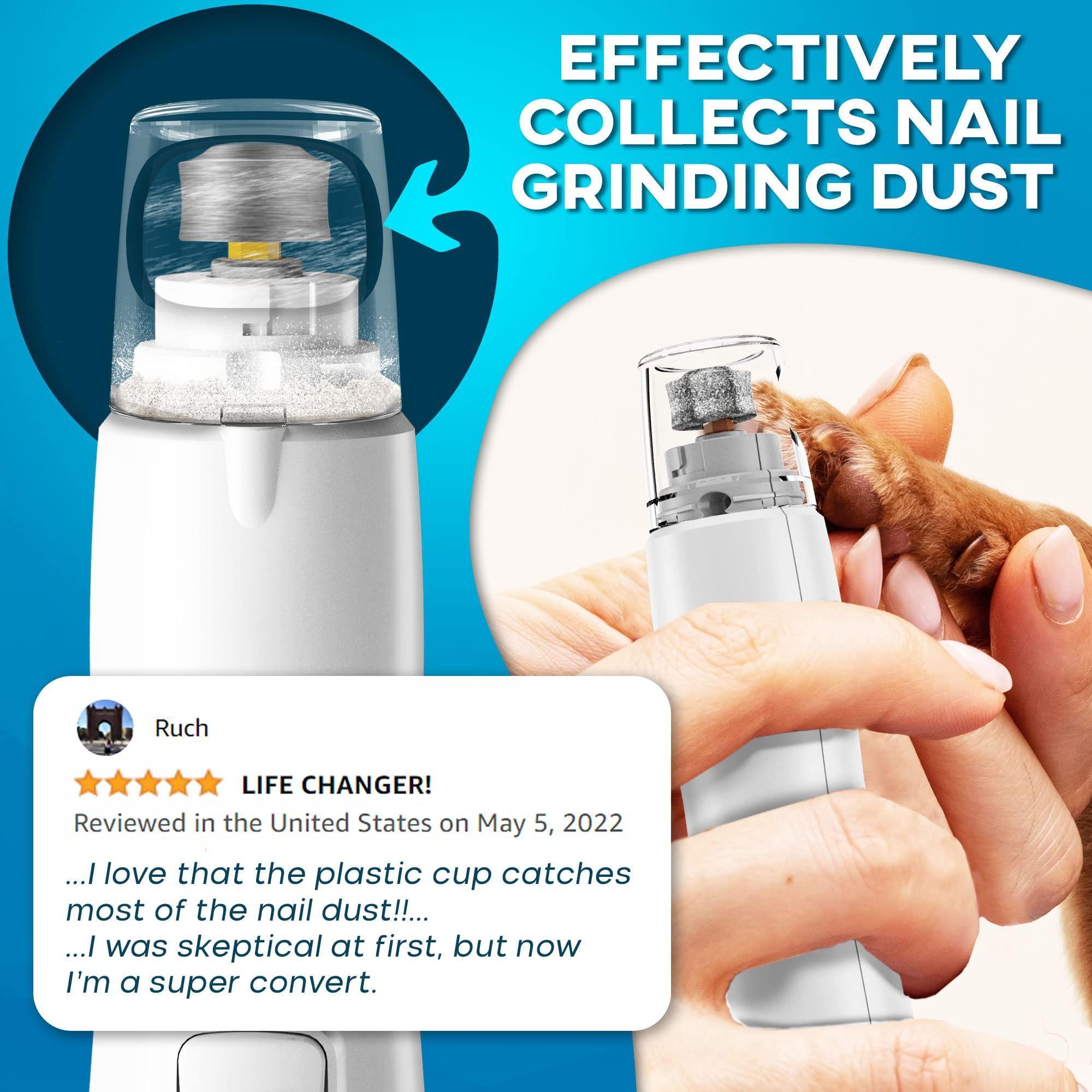 Dog Nail Grinder with LED Light Rechargeable for Large Medium & Small Dogs - Mascotitas