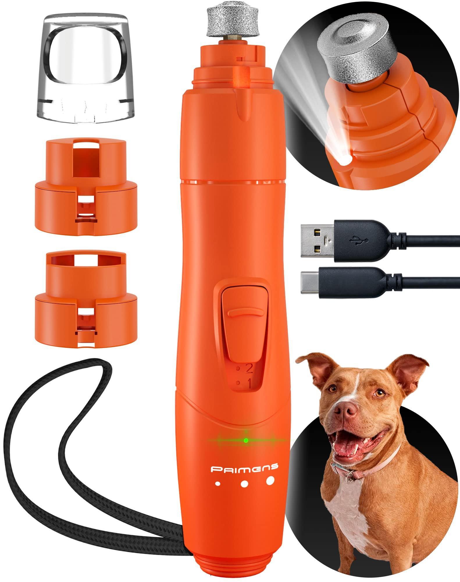 Dog Nail Grinder with LED Light Rechargeable for Large Medium & Small Dogs - Mascotitas