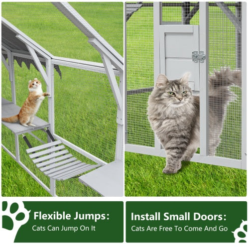 Outdoor Cat Room Cat Fence Kitten Play Fence With Platform