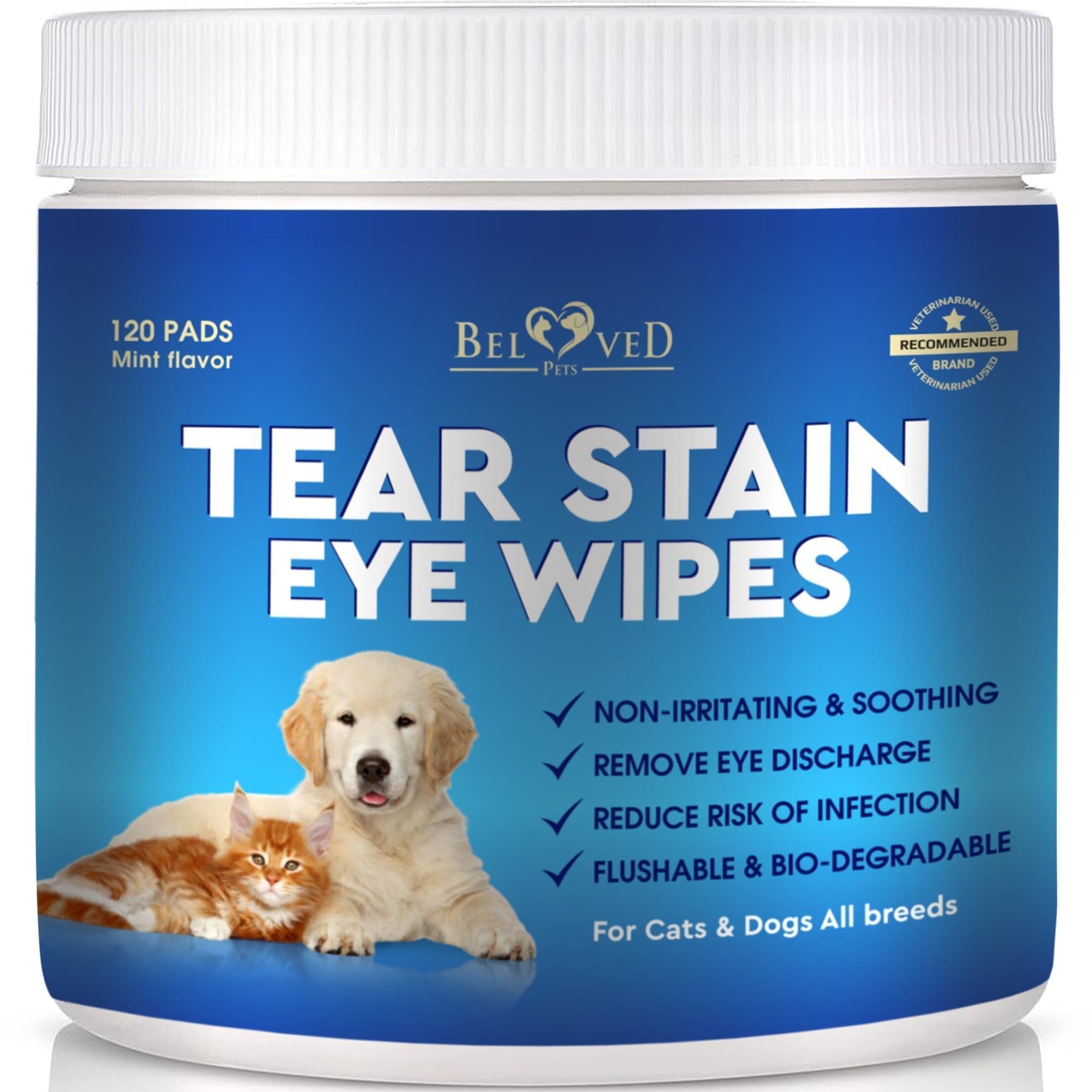 Eye Wash Wipes for Dogs & Cats — 120 Pads - Mascotitas