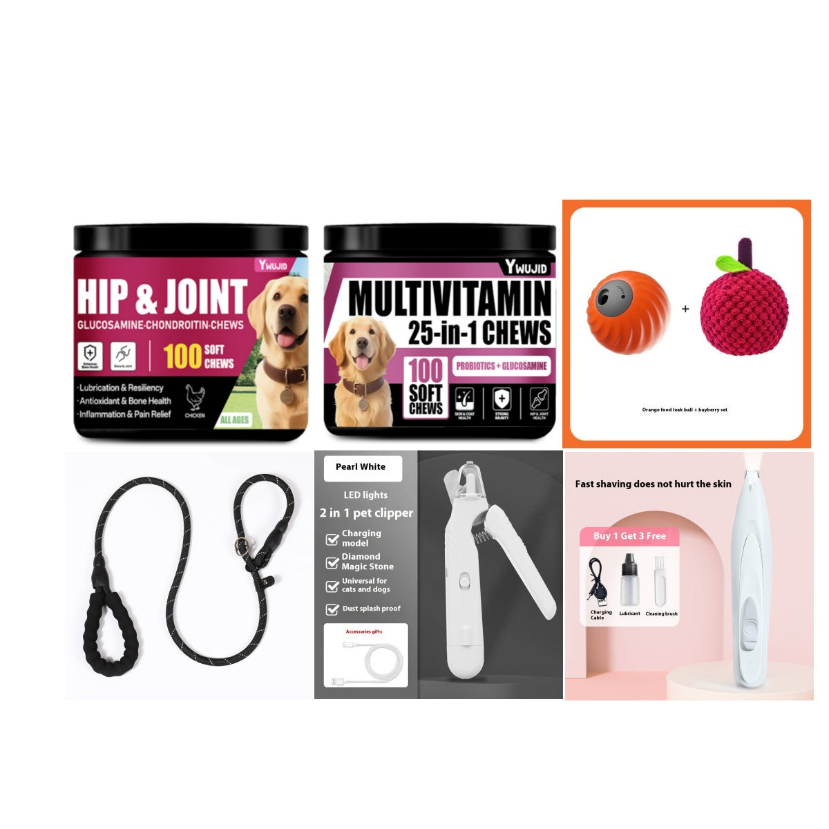 2-in-1 Pet Nail Clippers with LED Light