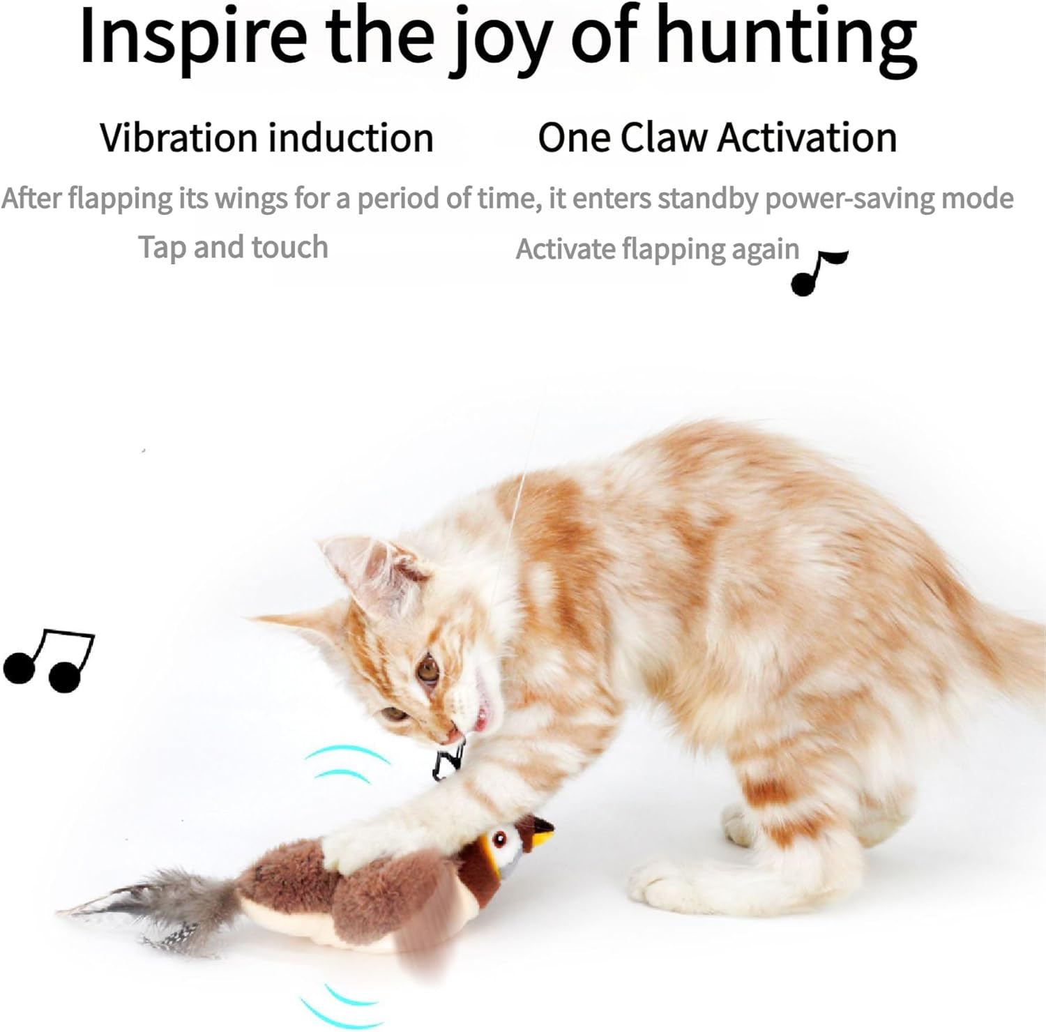 Flapping & Chirping Bird Toy for Indoor Cats
