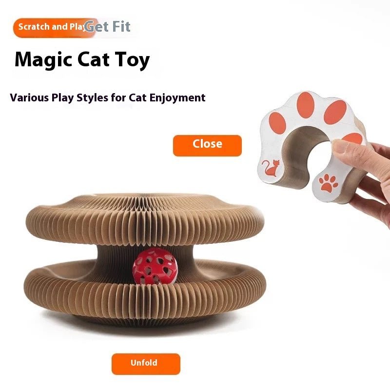 Folding Cat Scratcher, A Magical Foldable Toy - Mascotitas