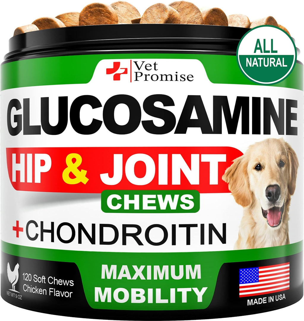 Glucosamine for Dogs Hip and Joint Supplement for Dogs 120 Mobility Chews - Mascotitas