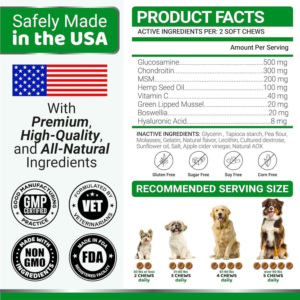Glucosamine for Dogs with Chondroitin — 2 Pack - Mascotitas
