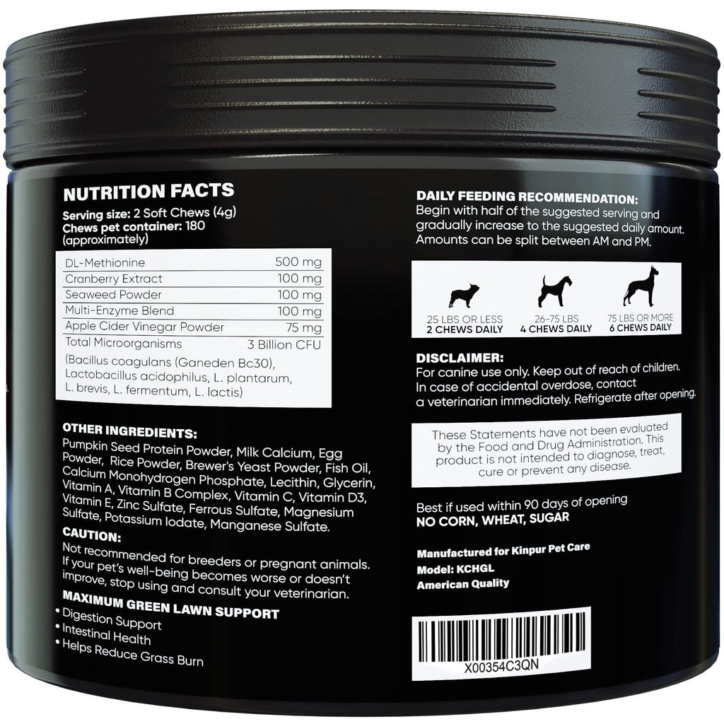 Green Lawn Chews with Cranberry & ACV for Dogs - Mascotitas