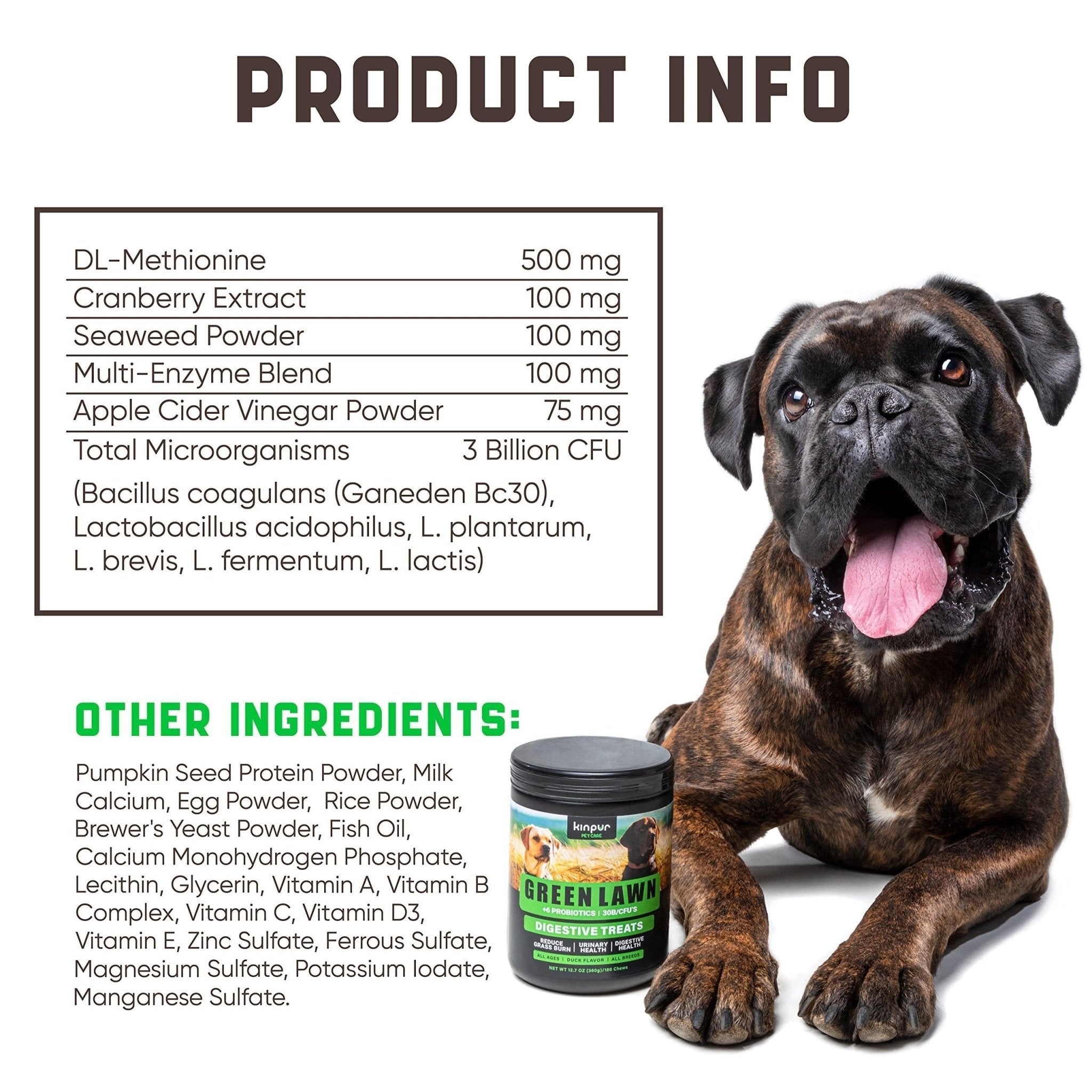 Green Lawn Chews with Cranberry & ACV for Dogs - Mascotitas