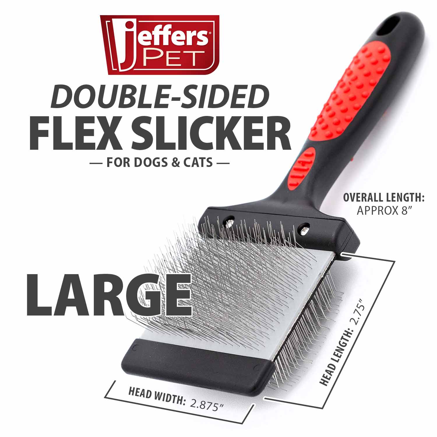 Jeffers Double - Sided Flex Head Pet Grooming Slicker Brush - Mascotitas