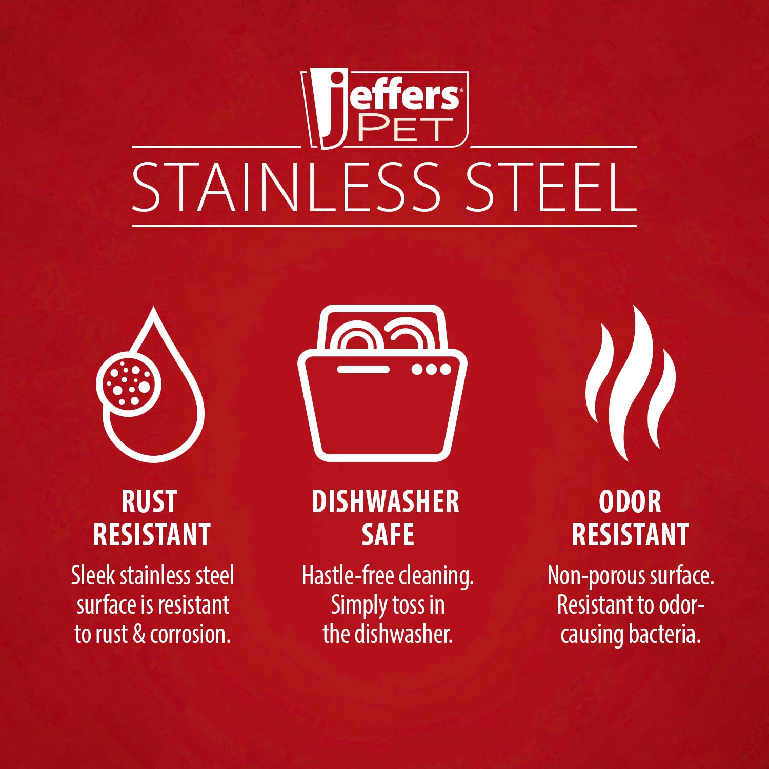 Jeffers Standard - Weight Stainless Steel Food & Water Pet Bowls - Mascotitas