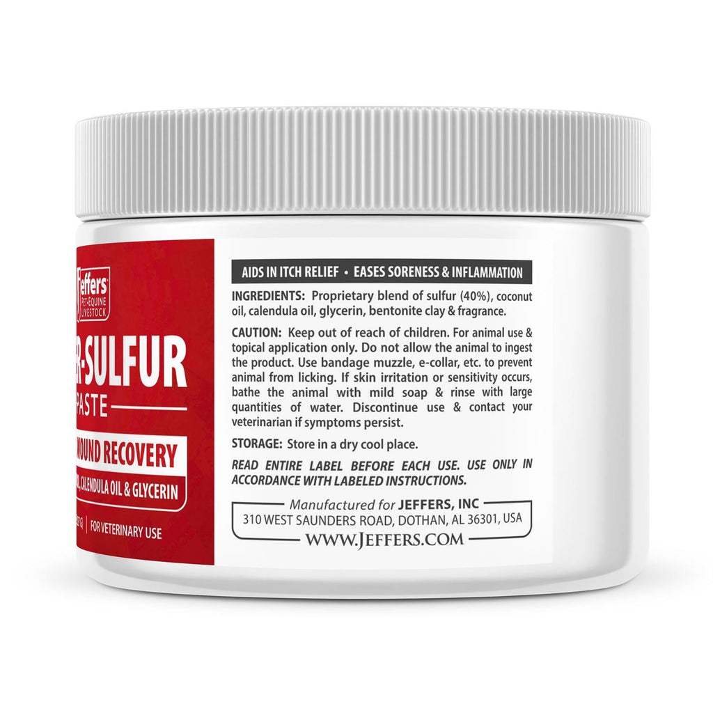 Jeffers Super - Sulfur Skin & Wound Healing Paste for Pets, Horses, & Livestock - Mascotitas