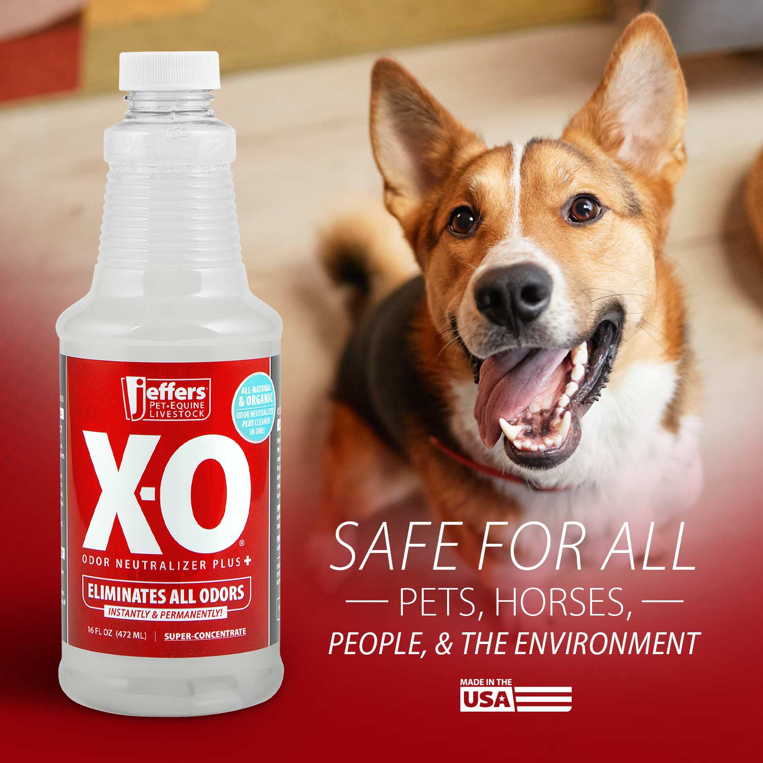 Jeffers X - O Pet Odor Neutralizer Plus + Cleaner Concentrate - Mascotitas