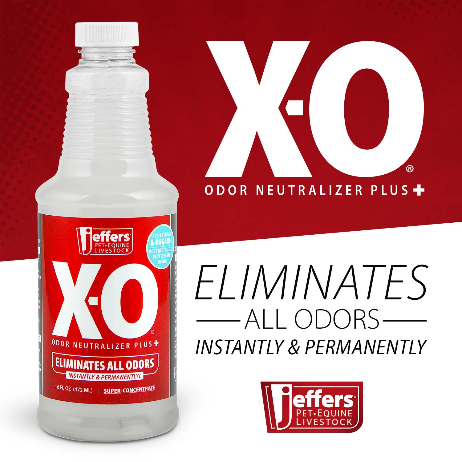Jeffers X - O Pet Odor Neutralizer Plus + Cleaner Concentrate - Mascotitas