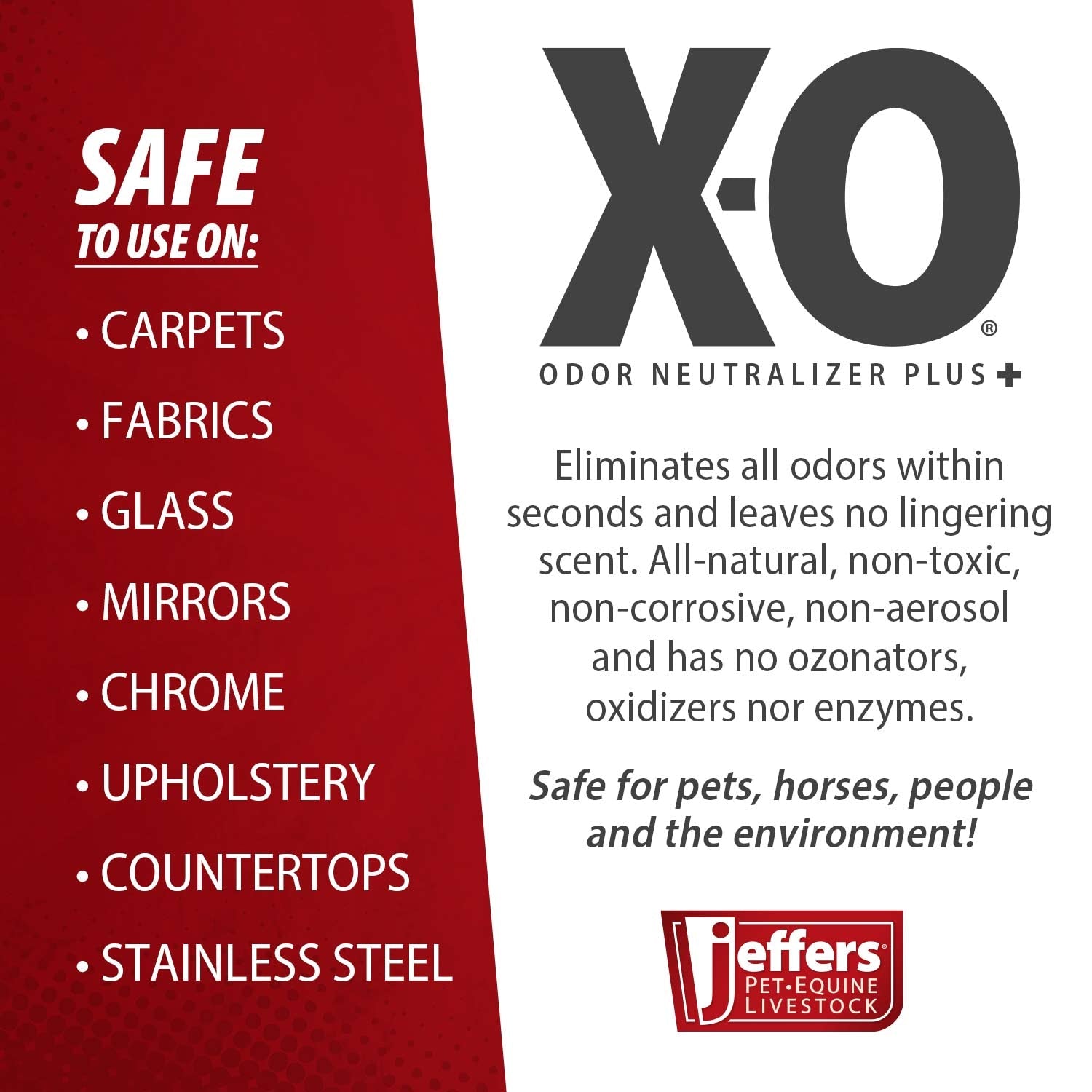 Jeffers X - O Pet Odor Neutralizer Plus + Cleaner Concentrate - Mascotitas