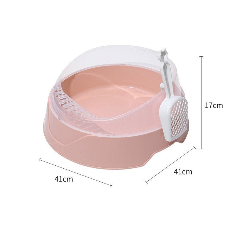 Large Semi - Enclosed Cat Litter Box with Shovel - Mascotitas