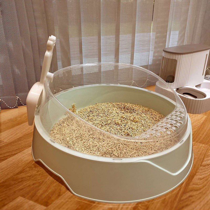 Large Semi - Enclosed Cat Litter Box with Shovel - Mascotitas