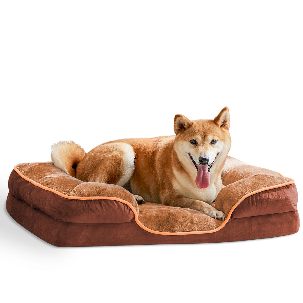 Memory Foam Pet Bed For Small With Washable Removable Cover Non - Slip Base Waterproof Liner - Mascotitas
