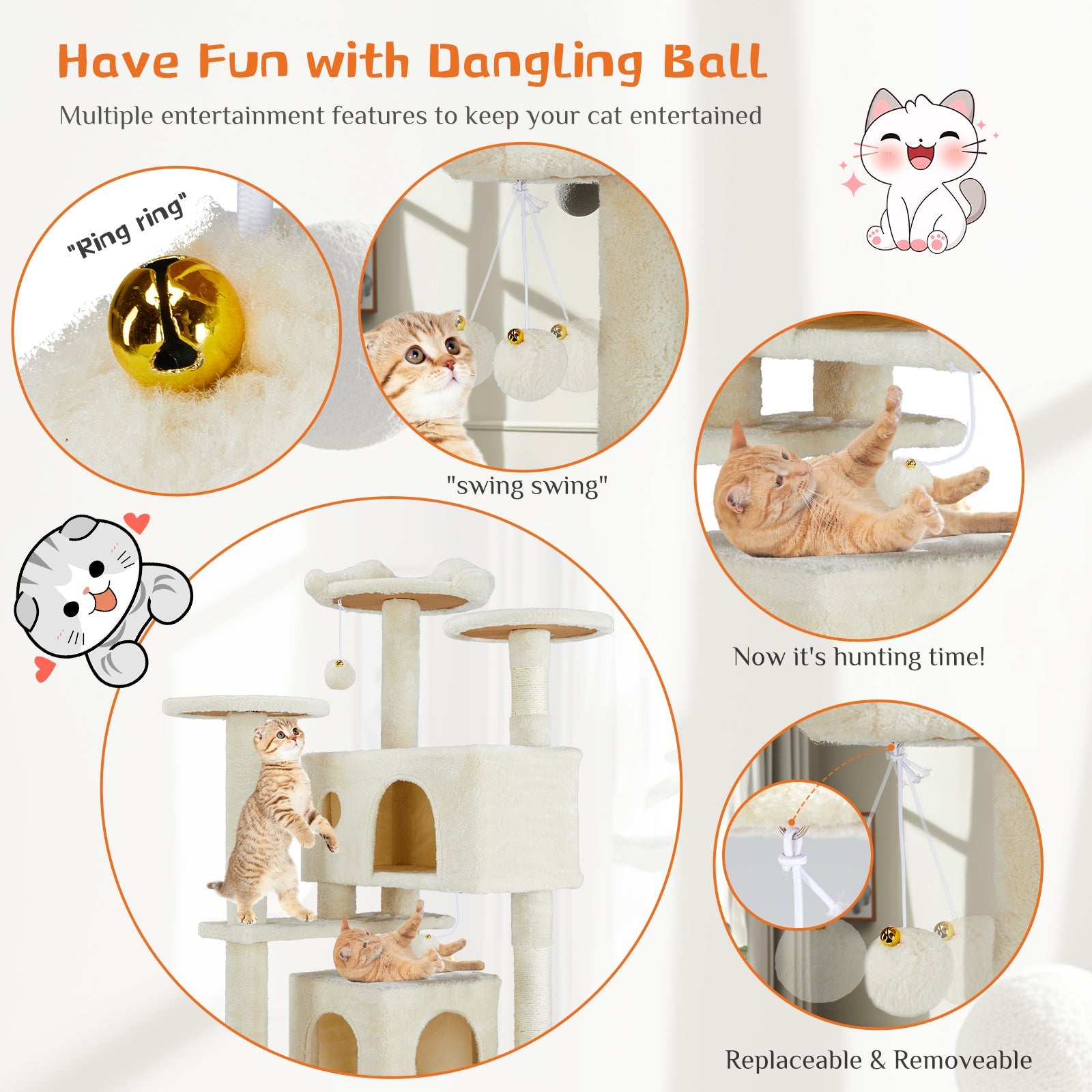 Multi Functional Cat Treehouse Cat Climbing Frame - Mascotitas
