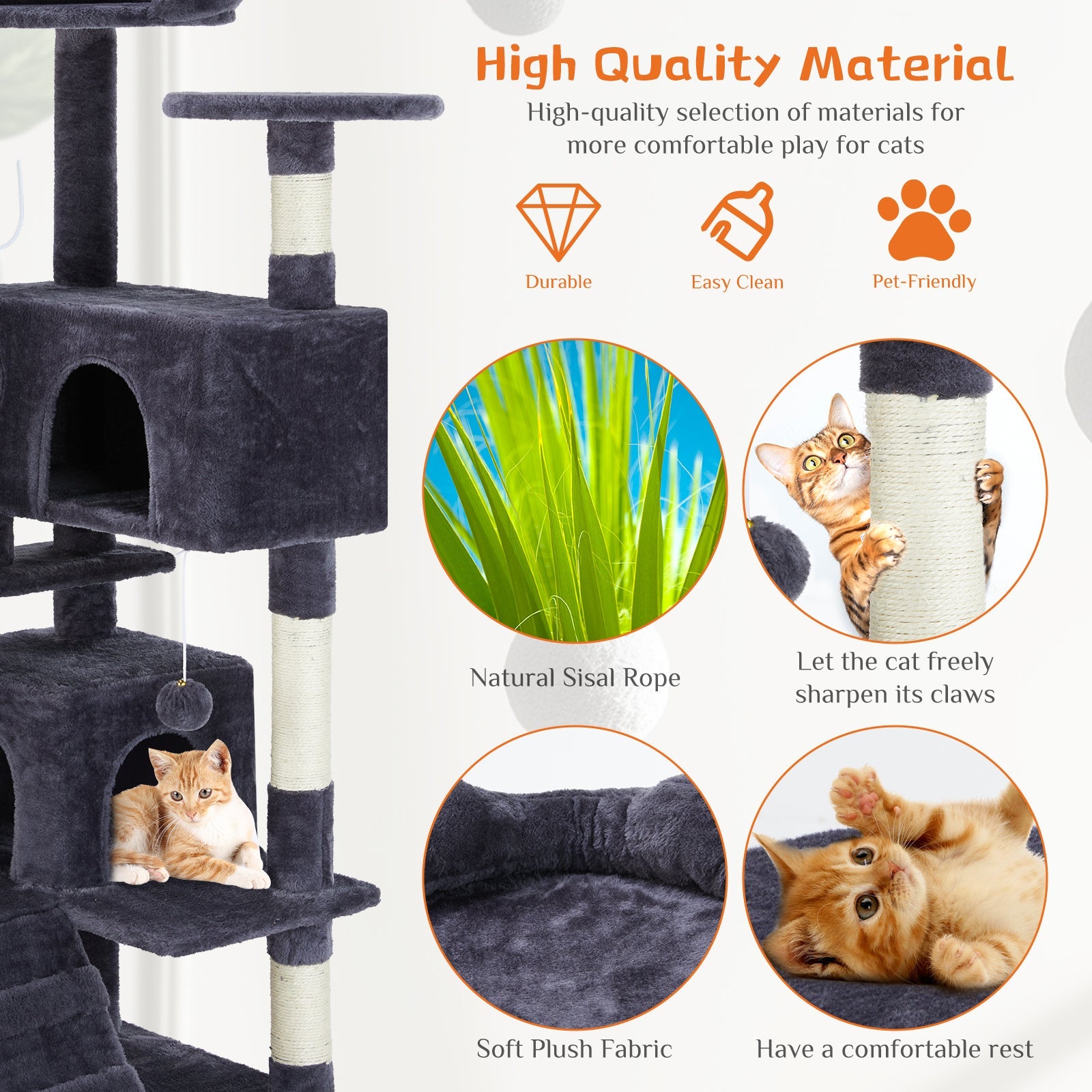 Multi Functional Cat Treehouse Cat Climbing Frame - Mascotitas