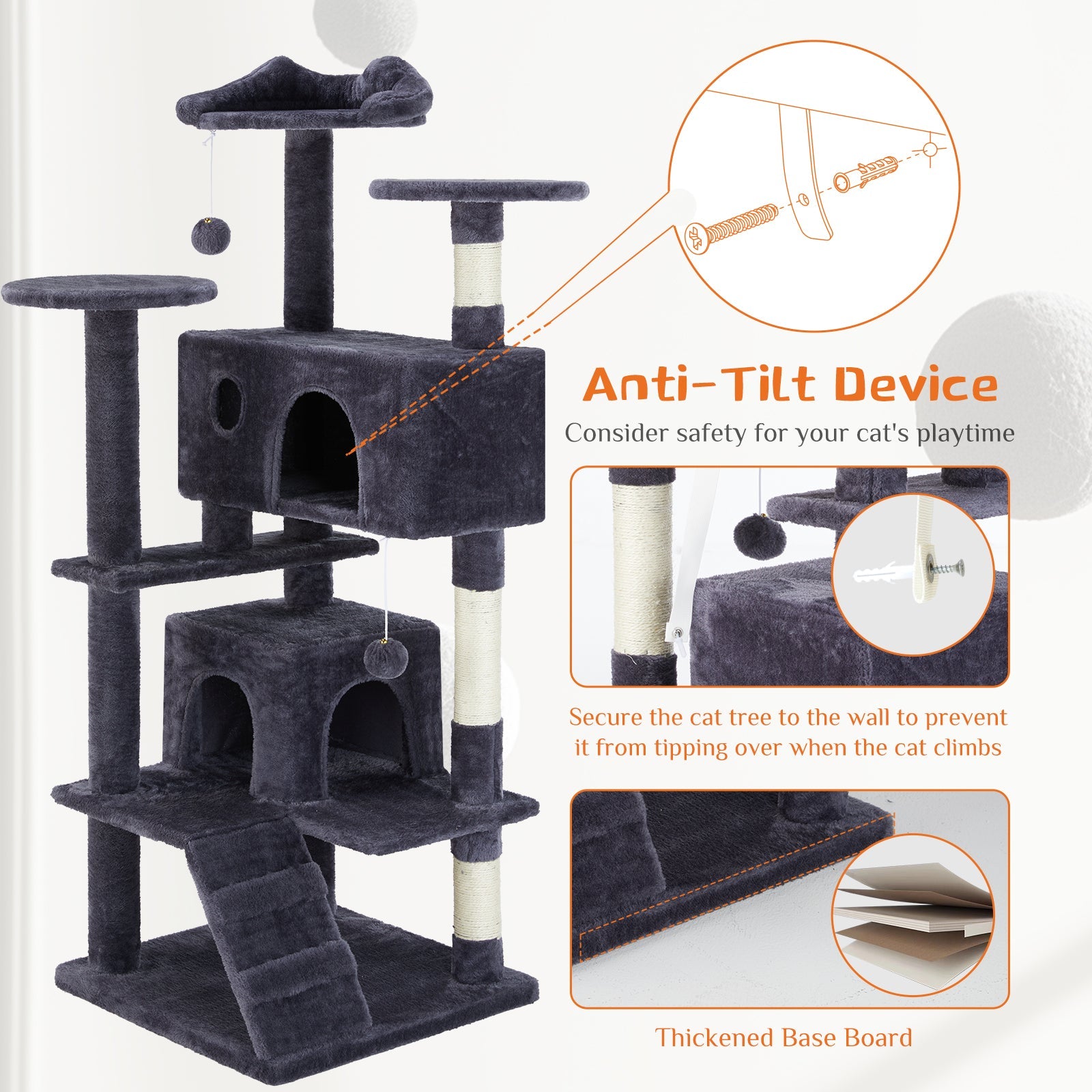 Multi Functional Cat Treehouse Cat Climbing Frame - Mascotitas