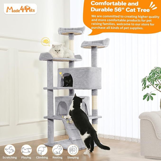 Multi - Level Cat Tree with Scratching Posts - Mascotitas