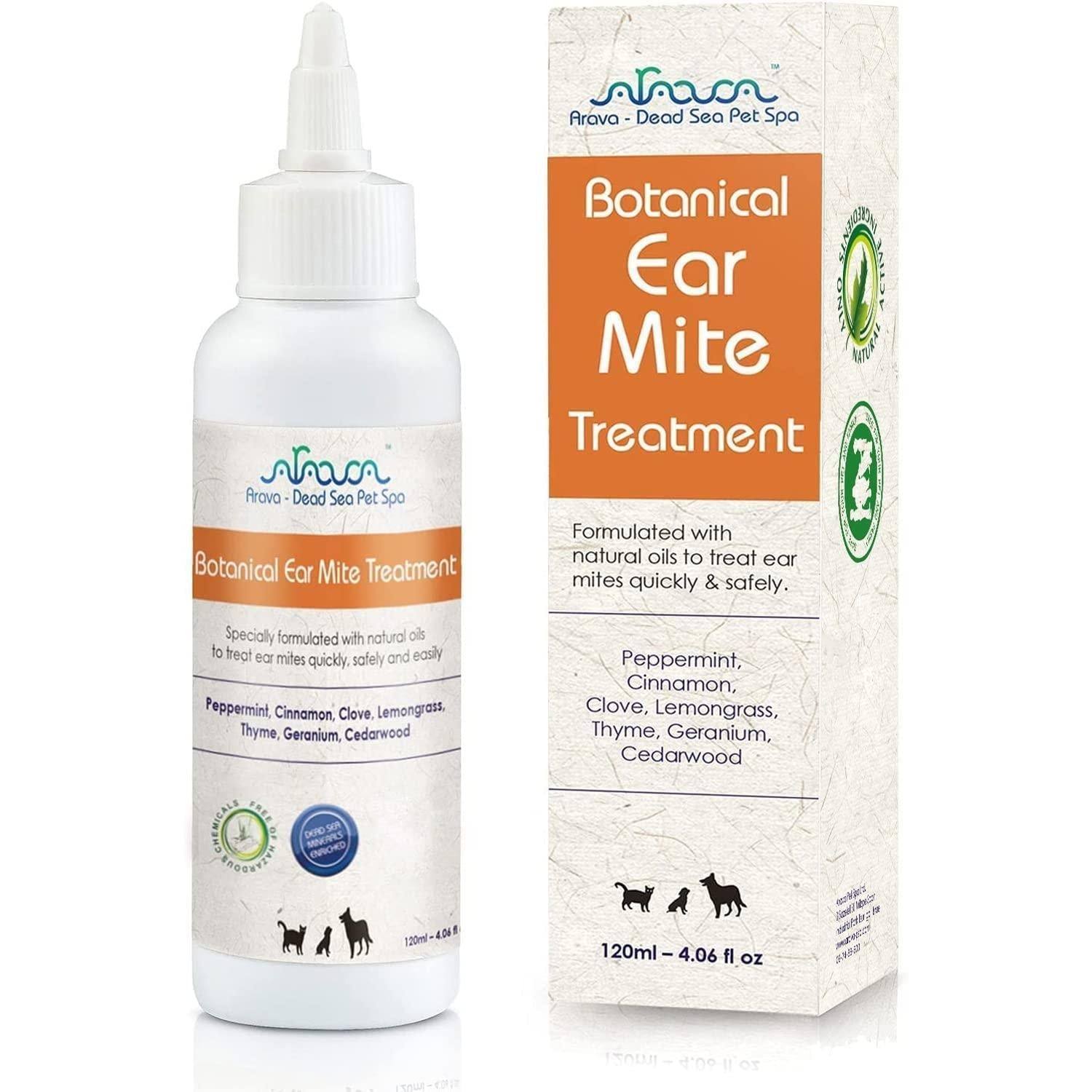 Natural Ear Mite Treatment for Dogs & Cats Pet Ear Mites Infection Cleaner - Mascotitas