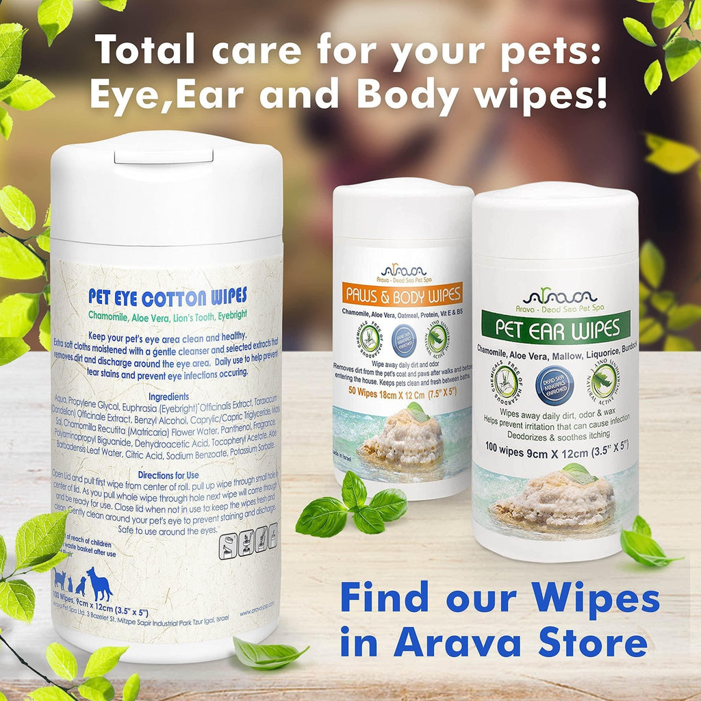 Natural Eye Wipes for Dogs & Cats — 100 Count - Mascotitas