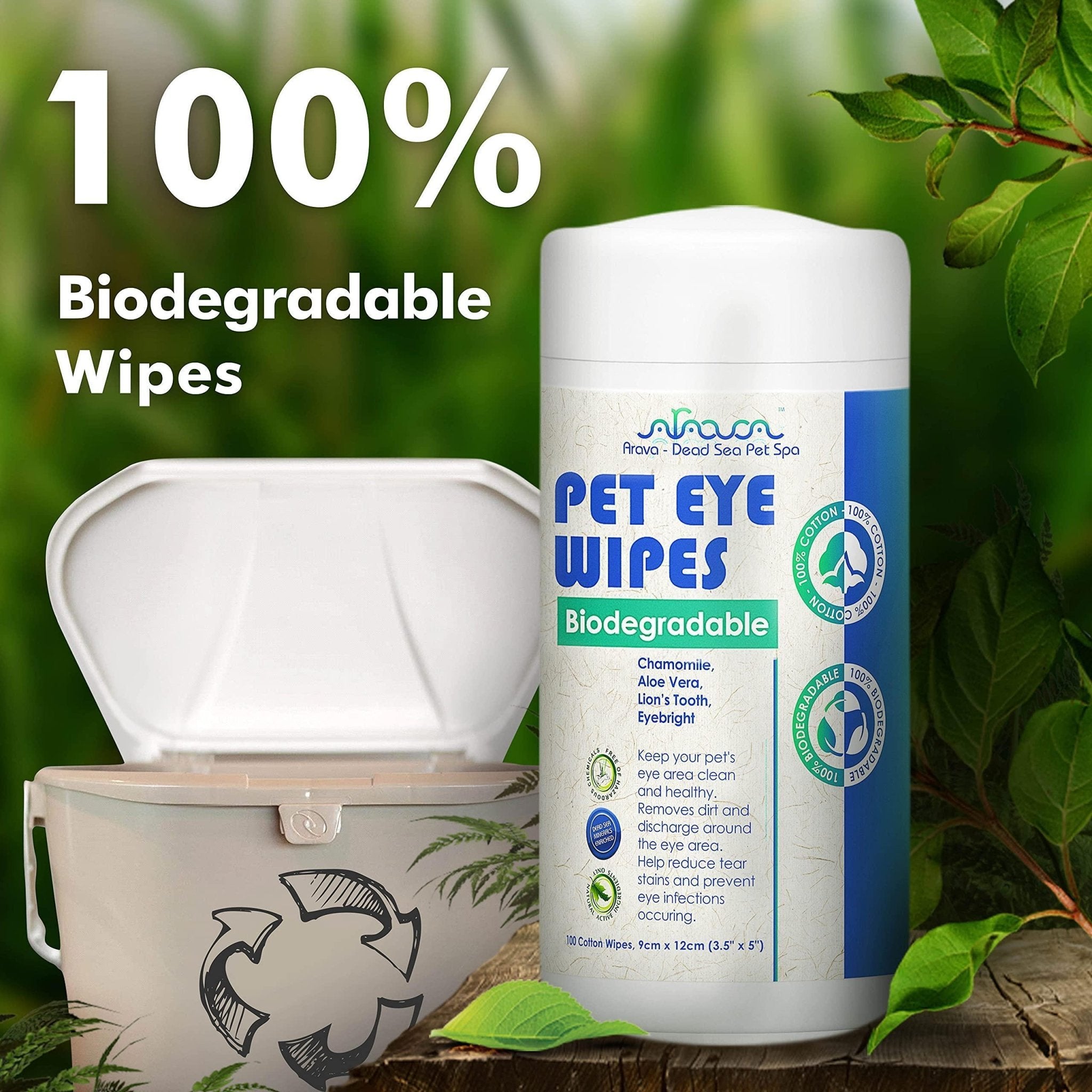 Natural Eye Wipes for Dogs & Cats — 100 Count - Mascotitas