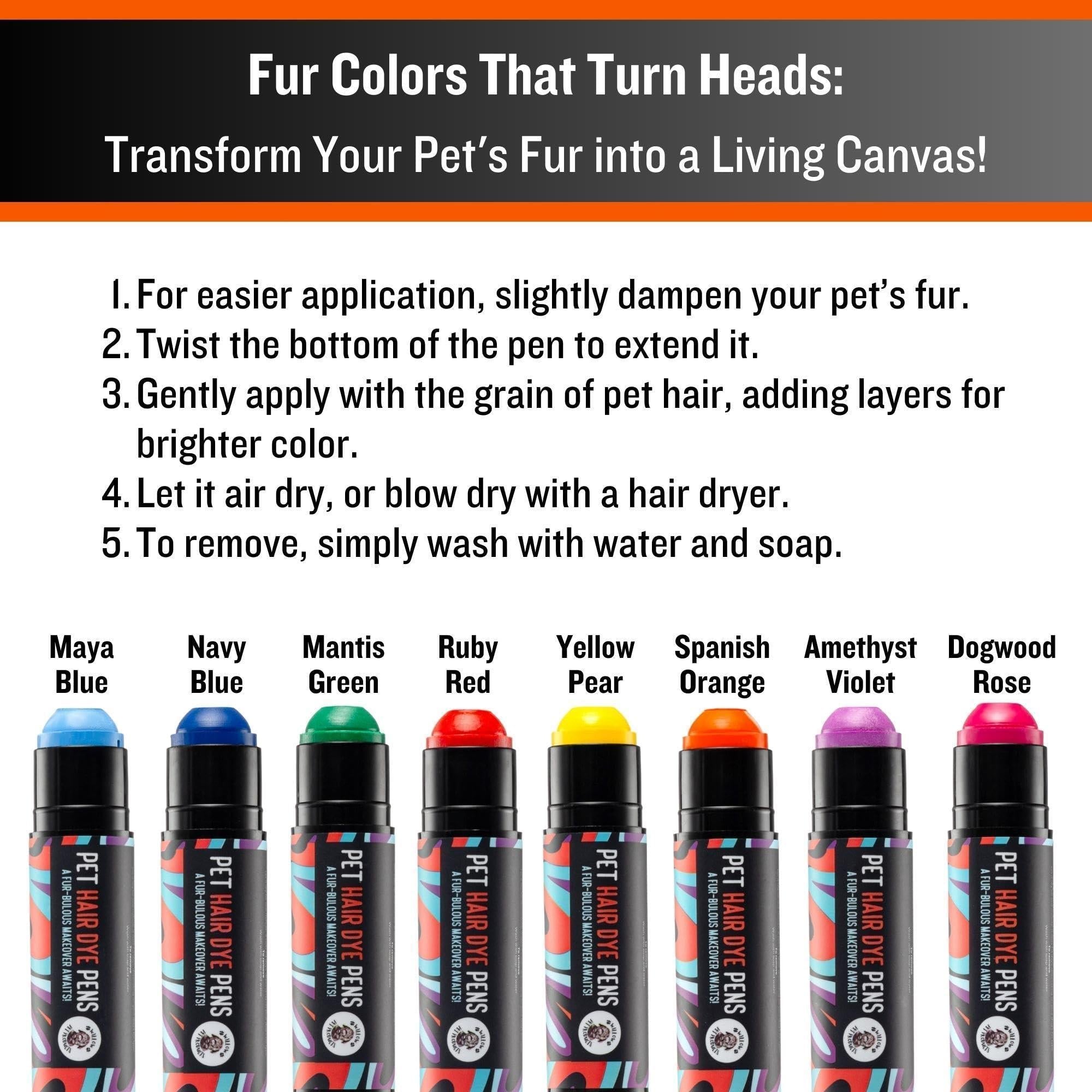 Non - Toxic Dog Hair Dye — 8 Colors - Mascotitas