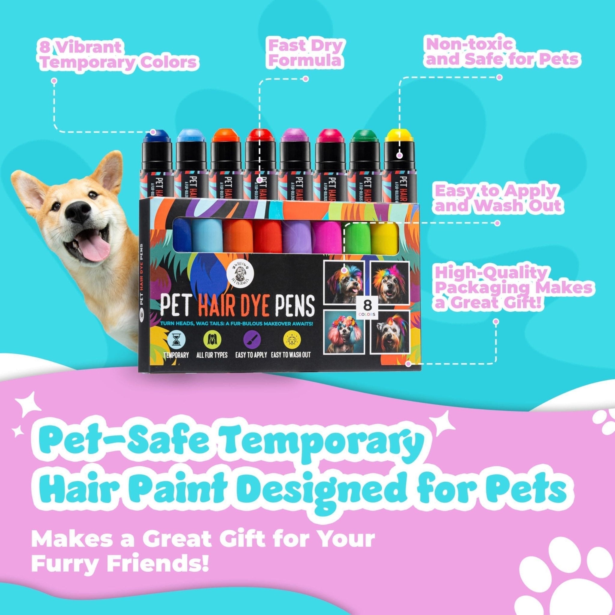 Non - Toxic Dog Hair Dye — 8 Colors - Mascotitas