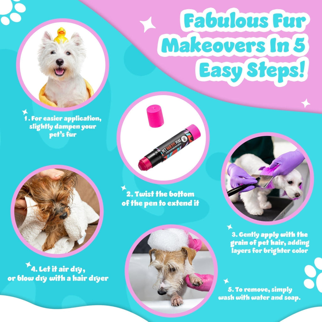 Non - Toxic Dog Hair Dye — 8 Colors - Mascotitas